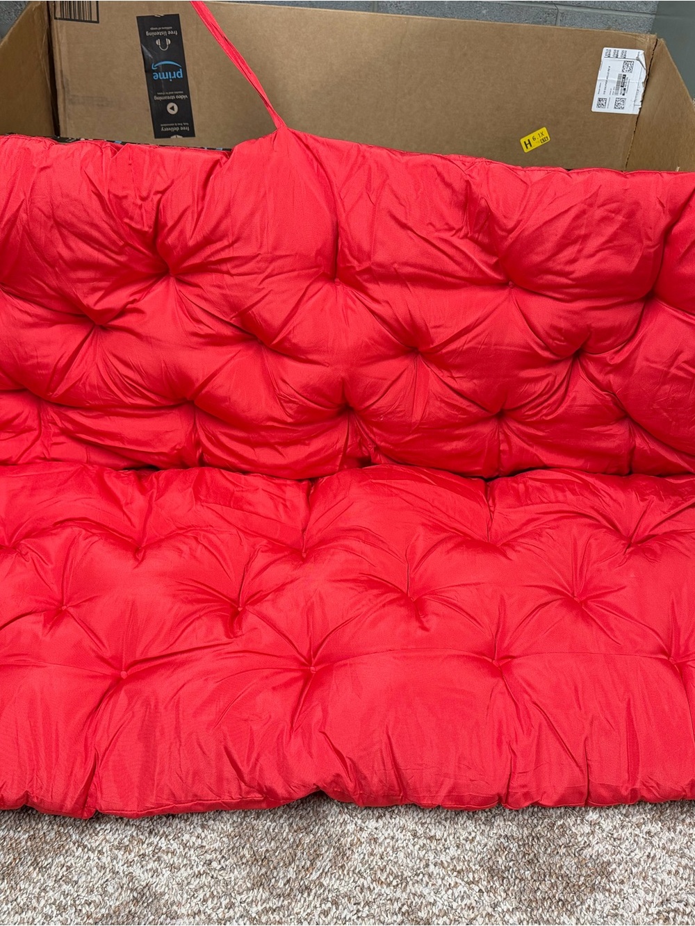 Outdoor swing red seat cover with ties Unbranded